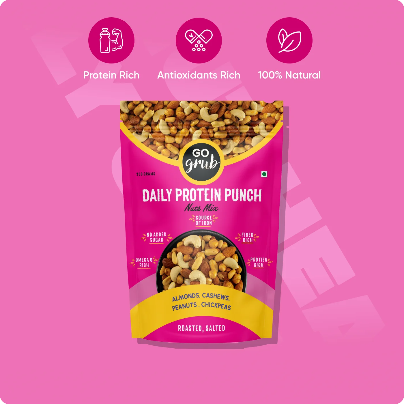 Daily Protein Punch (Salted Exotic Nuts Mix) | Protein Rich | 20g Protein |