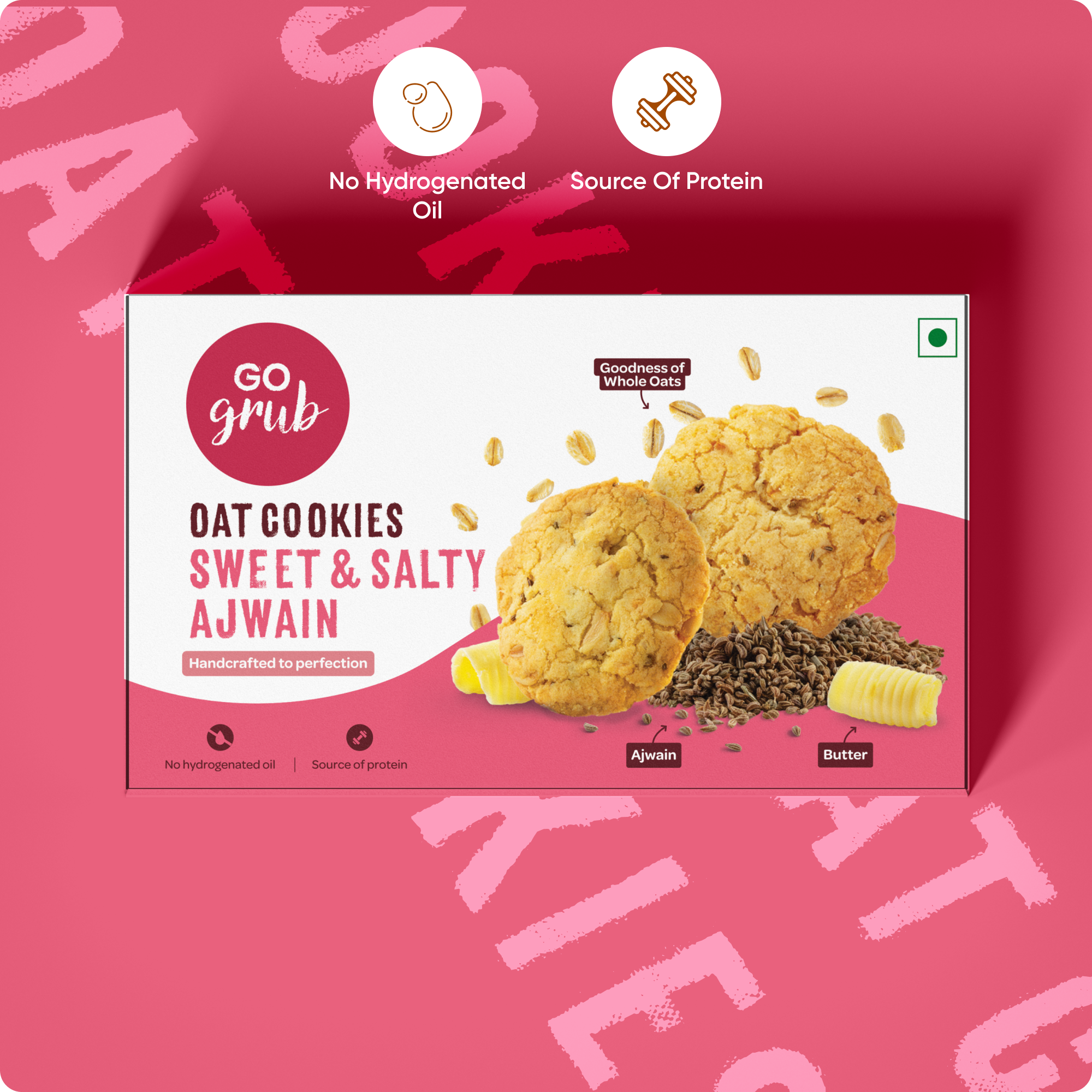 Ajwain Oat Cookies | Source of Protein and Fiber | Palm Oil Free |