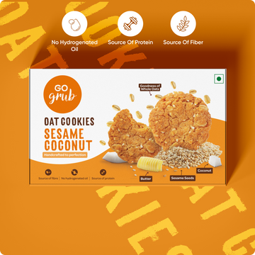 Sesame Coconut Oat Cookies | Source of Protein & Fiber | Palm Oil Free |