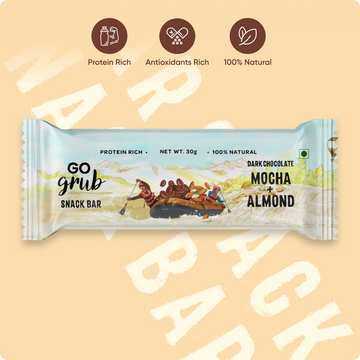 Dark Chocolate Mocha Almond Snack Bar | 4g Protein | Pack of 10 Bars