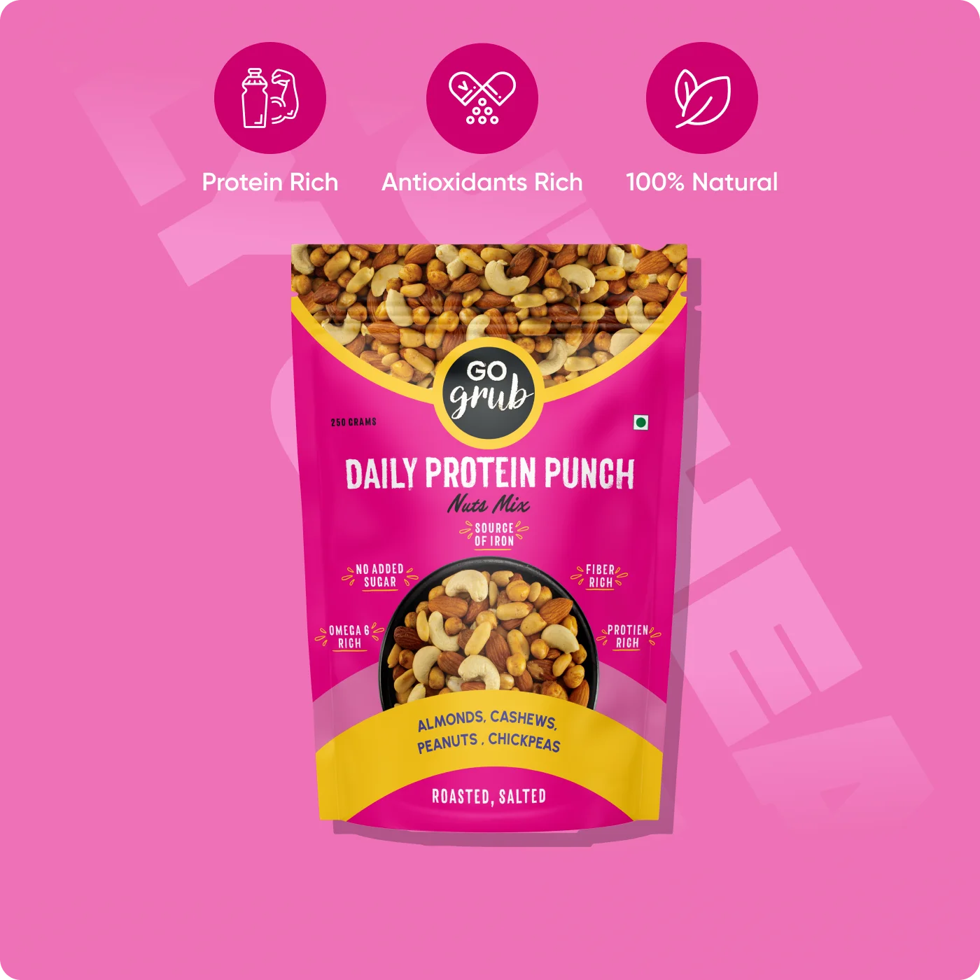 Daily Protein Punch (Salted Exotic Nuts Mix) | Protein Rich | 20g Protein | 250g
