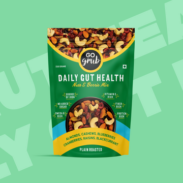 Daily Gut Health (Nuts & Berries Mix) | Healthy Trail Mix | Antioxidant Rich | Prebiotic Fiber Rich | 250g