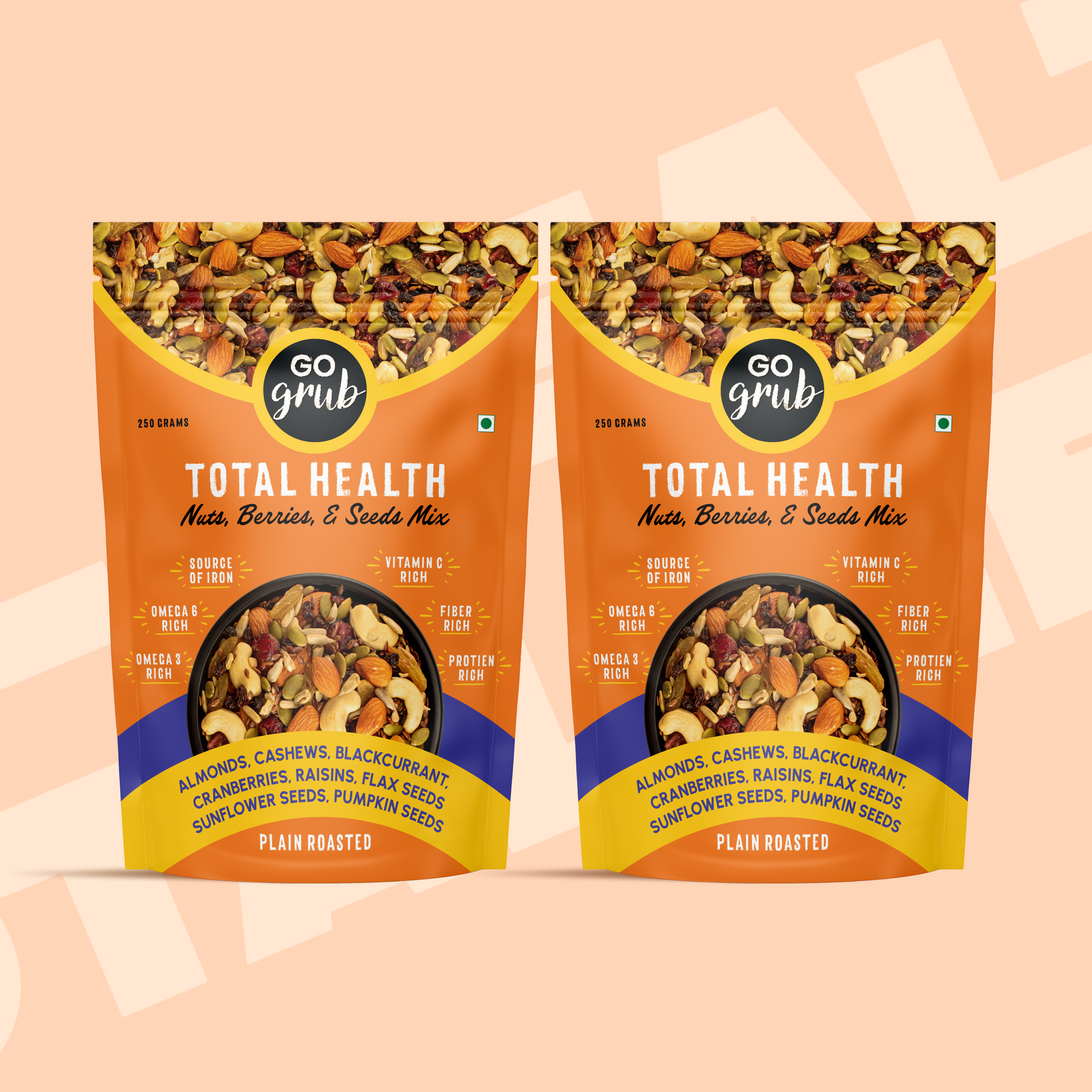 Total Health (Nuts, Berries & Seeds Mix) | 9 in 1 Trail Mix | 250g