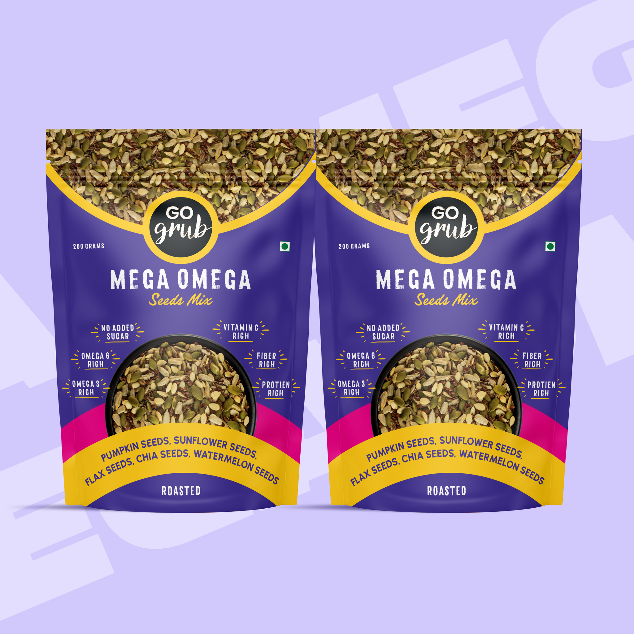 Mega Omega Seeds Mix (Roasted) | 5 in 1 Seeds Mix | Omega 3 Rich | 250g