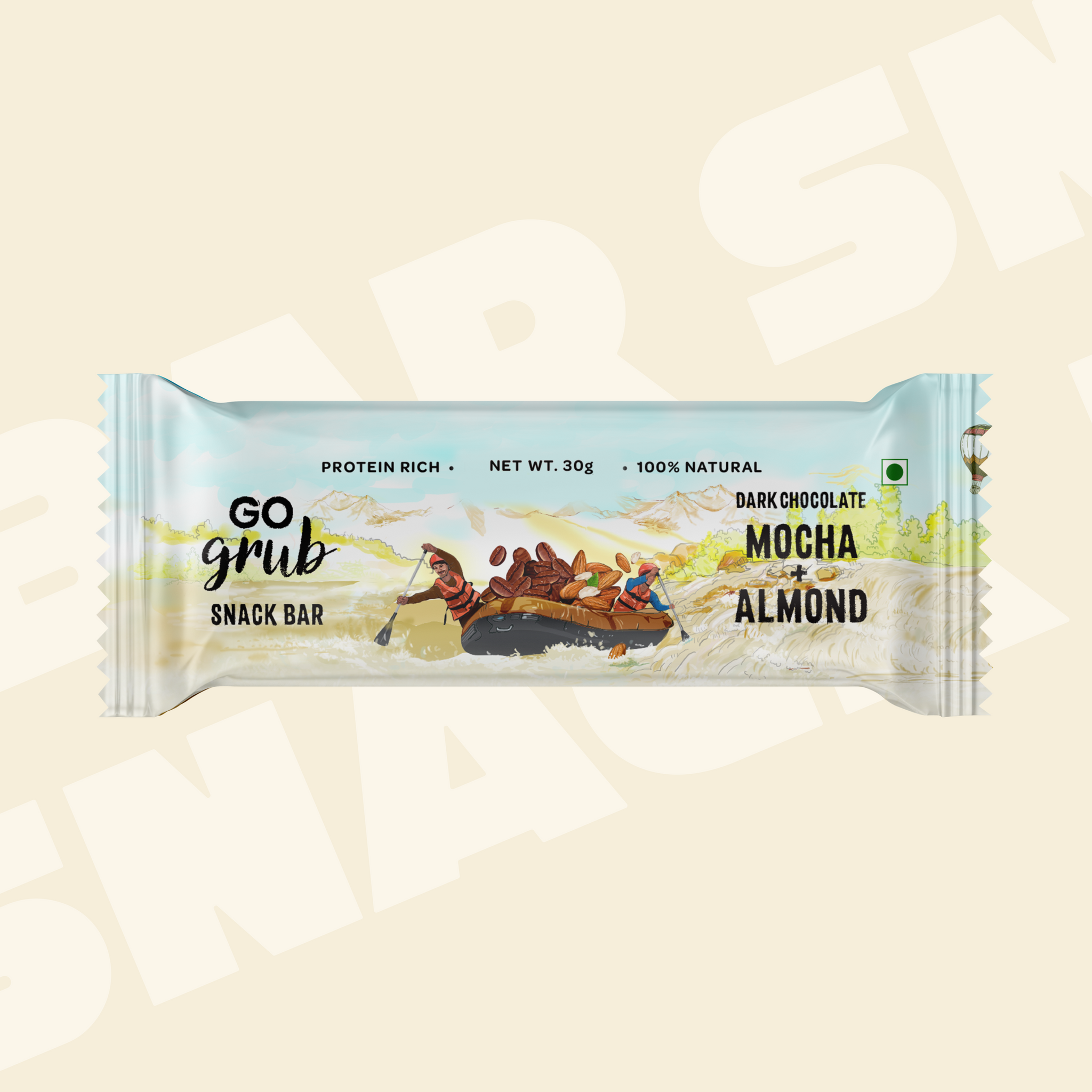 Dark Chocolate Mocha Almond Snack Bar | 4g Protein | Pack of 10 Bars