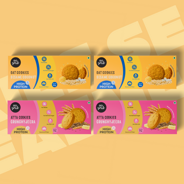 2 Cookies Combo Pack – Oat Sesame Coconut + Atta Jeera | Pack of 4 | 256g |